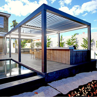Auvents de luxe pour l'extérieur, stores à lamelles, balcon, terrasse, auvent imperméable, écologique, gazebo électrique, bioclimatique, en aluminium à lamelles