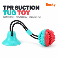 Jouet pour chien robuste de type Tug of War, personnalisé bleu et rouge, jouets interactifs pour chiens, jouets stimulants pour la mentalité des chiens, jouets de dentition pour chiots