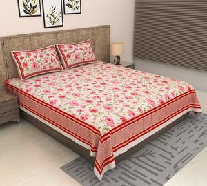 ผ้าปูที่นอนผ้าฝ้ายคุณภาพสูงแบบสั่งทำจากอินเดีย พร้อมปลอกหมอน 2 ใบ 300 เส้นด้าย ราคาขายส่ง เป็นมิตรกับสิ่งแวดล้อม - Product Image 1