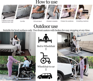 Lève-personne médical pliable et réglable en hauteur <span class=keywords><strong>pour</strong></span> le transfert de patients, équipement médical <span class=keywords><strong>pour</strong></span> personnes âgées et handicapées, du lit au véhicule - Product Image 5