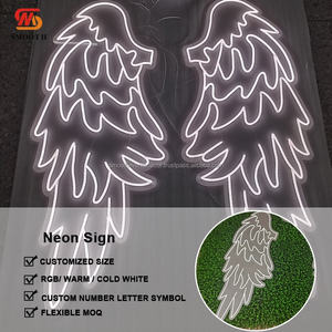 SMOOTH Custom Angle Feather Wings <b>Indoor</b> Outdoor Party Backdrop RGB Acrylic Neon Sign For Wedding Backdrop Decoration - Product Image 4