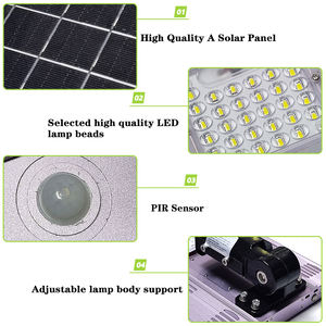 Luces de <span class=keywords><strong>calle</strong></span> Led solares todo en uno, sensor PIR impermeable, lámparas de seguridad para la <span class=keywords><strong>calle</strong></span> del patio trasero para estacionamiento/jardín/Patio/camino - Product Image 3