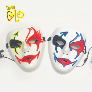 Karnaval Light Up maske yüz parti maskesi Led yanıp sönen ışıklar hayalet korkunç cadılar bayramı parti maskeleri görüntüler - Product Image 1