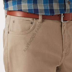 Fabricante personalizado 100% pantalones tejidos de sarga de algodón serigrafía bolsillo lateral pantalones de moda para hombres - Product Image 6