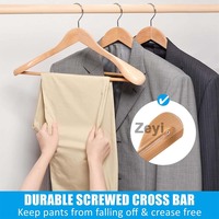 Cintres à un seul niveau en bois massif vintage de qualité supérieure avec logo personnalisé, résistants, non marquant, gain de place, pour vêtements pour adultes