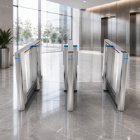 Barrière pivotante de contrôle d'accès RFID, code QR, empreinte digitale, tourniquet vertical électronique, moteur sans balais, acier inoxydable, IP66