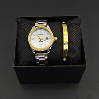 Ensemble de montres pour couple vert émeraude de qualité supérieure avec aiguilles lumineuses, coffret cadeau 4 pièces avec bracelet en acier inoxydable pour les amoureux