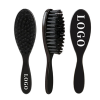 Sikat Jenggot Pria Model Retro untuk Barber, Bulu Sikat Bulat Lembut dari Nilon Ionik, Alat Penata Rambut untuk Membersihkan Rambut Rusak, Gagang Plastik