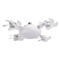 Ventilateur de plafond intelligent à visser avec douille LED, 4 têtes, ampoule multi-ventilateurs, télécommande pour dortoir et espaces communs