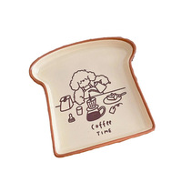 Wegwerp Cartoon Dessert Fruit Diner Bord Schattige Puppy Illustratie Brood Keramisch Koreaans Creatief Feest Gebruik