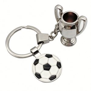 Wholesale Low Price High Quality <b>Custom</b> Metal Football <b>Key</b> <b>Rings</b> Sport Ball and Racket Keychain Promotion Gift - Product Image 1