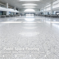 Dalles de granit blanc nacré polies, 30 mm d'épaisseur, 1100x1100, grand format, modernes, pour pavage intérieur d'aéroports et de gares ferroviaires