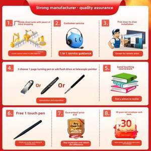 Tableau blanc tout-en-un 75 pouces Tablette multimédia d'enseignement et de conférence Tableau interactif pour la maternelle avec écran tactile - Product Image 4