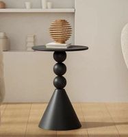 Table basse ronde de luxe nordique SWT 2025 avec montage facile, design moderne, construction en fer, bois et MDF pour salon