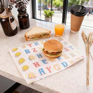 Custom Hamburger Greaseproof <b>Paper</b> Sandwich <b>Wrapping</b> Laminated <b>Paper</b> Chicken Wrap Table Mat Wax <b>Paper</b> - Product Image 5
