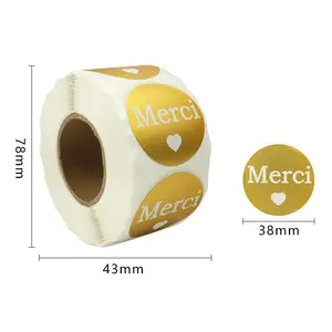 Ronde Thank Etiketten Folie Stampen Stickers Rolls Cadeau Sluit Stickers Folie Stampen