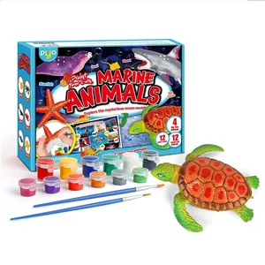 DIY çocuklar kalıp boyama ABS plastik çizim oyuncak seti dinozorlar böcekler ile deniz ve vahşi hayvanlar peri Unicorn eğitici oyuncak - Product Image 4