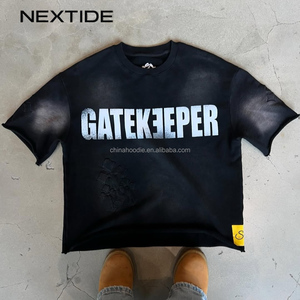 Nextide Nhà Máy Trực Tiếp 100% Cotton T-Shirt Axit Rửa Nặng Dtg Thời Trang Dạo Phố Hộp Phù Hợp Cắt Thả Vai Thiết Kế Không Có Moq - Product Image 1