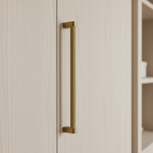 2026 Hot DoorShine Modern Hotel Brass Knurled 8-24 Inch Pull Handle for Wardrobe Cabinets Luxury Door Knobs
