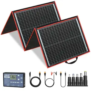 160w Portable Flexible Foldable Monocrystalline Module 100 Watt Solar Panel With Adapter Cord