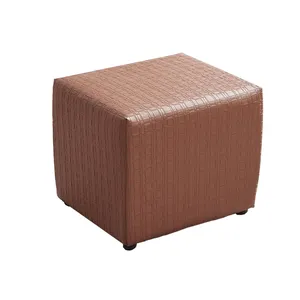 Ottoman Cube Leder für kleine Couch tisch Fuß stütze Hocker Sitz Elegante kleine Fuß hocker Auflage mit Holzbeinen innen