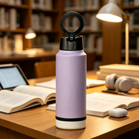 Nouveaux produits 2026 : Bouteille d'eau magnétique avec support pour téléphone, en acier inoxydable, compatible MagSafe, avec compartiment inférieur pour protéines en poudre