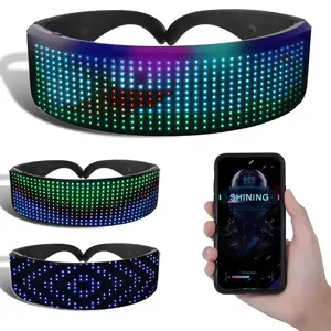 Occhiali da sole lampeggianti luminosi con tecnologia a LED personalizzabili Fiestas a colori con Display splendente occhiali a LED