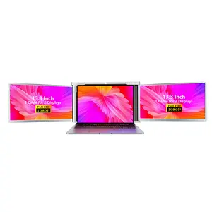 OEM三重笔记本电脑屏幕扩展器双13.3英寸1080P液晶显示器便携式笔记本电脑三屏显示器