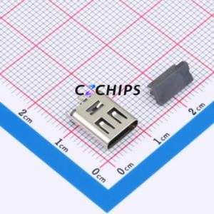 TYPE-C 6P LTH10.5 108 USB Connector SMD Connector ( Connector Type: Type-C )( Gender: Female )( Mounting Type: Vertical Mount ) - Product Image 1