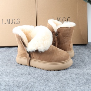 <span class=keywords><strong>Bottes</strong></span> de neige à glissière latérale pour femmes <span class=keywords><strong>bottes</strong></span> de neige doublées de fausse fourrure à la mode femmes Uggs - Product Image 3