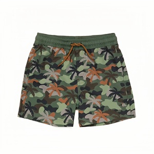 Short de bain personnalisé pour enfant, motif floral de dessin animé, séchage rapide, pour garçons et tout-petits, idéal pour la plage et le bord de mer - Product Image 1
