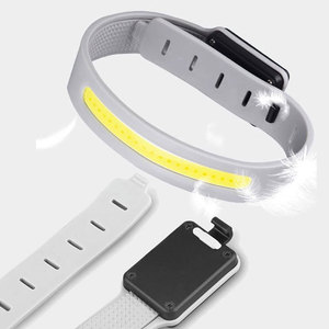Lanterna de Pulso COB LED Recarregável Tipo-C com Sensor de Movimento para Corrida Noturna, Camping e Emergências, Lanterna de Advertência Vermelha - Product Image 1