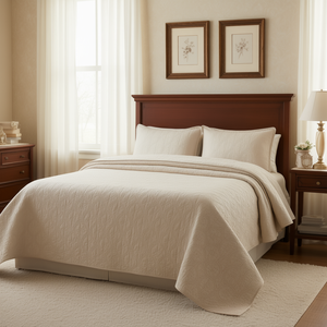 Juego de edredón floral vintage Db reversible color caqui, tamaño twin, twin XL, queen, con costuras de patchwork, lana y poliéster, para bodas, hoteles, hospitales - Product Image 2