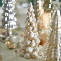 Tisch Handwerk Dekor Glas Weihnachts baum führte Dekoration Luxus Ornamente Urlaub Atmosphäre Luxus Snowy Weihnachts baum Lampe