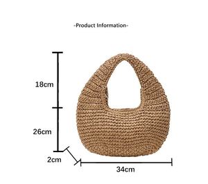 Bolso de Hombro Grande de Paja para Mujer, Bolso de Mano de Rafia para Verano, Bolso de Playa, Bolso Tote, Bolso Hobo, Bolso de Rafia - Product Image 2