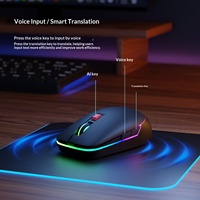 Souris vocale intelligente IA à six boutons, anti-reflet, rechargeable double mode, rétroéclairage RGB, modèle intelligent GPT Xinghuo grand format