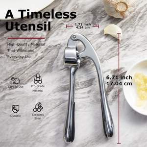 Asistente de cocina caliente Prensa de ajo de aleación de zinc de mano y trituradora de jengibre Prensa de ajo manual fácil de usar - Product Image 4