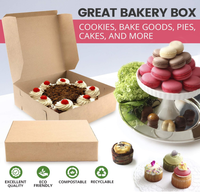 Boîte de macaron en carton kraft compostable Emballage de gâteau UV Aimant en relief pour produits de boulangerie Donut Cupcake Stockage de pain