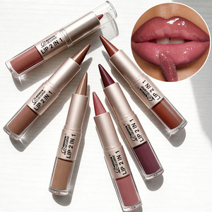 Vente en gros <span class=keywords><strong>de</strong></span> rouge à lèvres double embout 2 en 1, stylo gloss à lèvres longue tenue, imperméable, anti-transfert, personnalisable, maquillage pour les lèvres pour femmes - Product Image 3