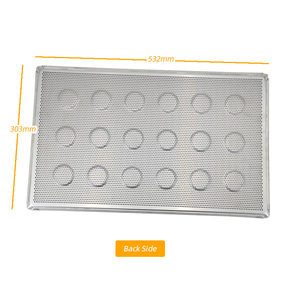 Molde de aluminio perforado de calibre grueso para tartaletas de huevo, 18 cavidades, base para tartas, bandeja para hornear postres - Product Image 5