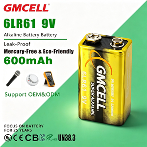 Batería Alcalina Super GMCELL 9V 6LR61, Larga Duración, 10 Años de Vida Útil para Micrófono, Multímetro, Detector de Humo, Certificado MSDS - Product Image 6
