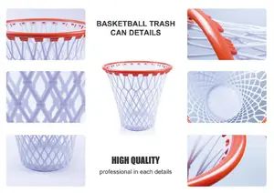 Super Capacity Basketball Trash Can Customized Logo Acceptable With Height 30.5 Cm Office Supplies Paper Basket