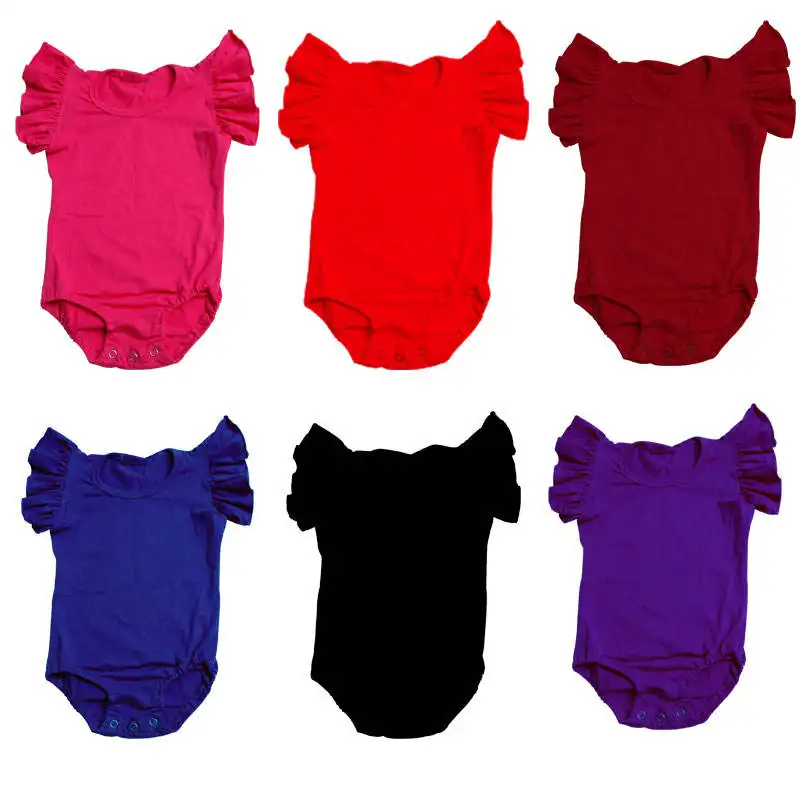 Custom Hoge Kwaliteit Baby Meisjes Kleding Korte Mouw Katoenen Baby Romper Bodysuit Jumpsuit