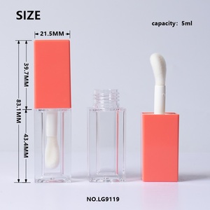 Tubes de gloss à lèvres vides en plastique transparent de 5 ml, couleur orange, de grande taille, de haute qualité, avec logo personnalisé - Product Image 3