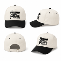 Casquette de baseball sportive 5 panneaux personnalisée avec broderie 3D en relief religieuse, en coton doux bicolore, style Dad Hat, pour événements religieux et cadeaux de groupe