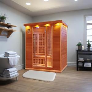 SS-300T Gần Hồng Ngoại LED Hồng Ngoại Tắm Hơi <span class=keywords><strong>3</strong></span> Người Tourmaline Đá Ánh Sáng Màu Đỏ Điều Trị Bảng Điều Chỉnh Hemlock Bằng Gỗ Di Động Phòng Tắm Hơi - Product Image 6