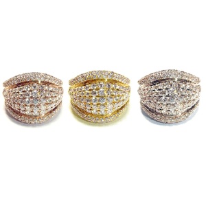 Bague de Fiançailles et de Mariage en Or Rose Massif 18 carats avec Diamants SI 1~2, Style Vintage Moderne de Créateur, Sertissage Pavé, Idéale pour Cadeau de Fête - Product Image 4