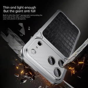 Fundas Magnéticas para Teléfono Móvil con Parte Trasera de Cuero PU, para iPhone 17 16 Pro Max, Marco de Aleación de Aluminio, Resistentes a Impactos, Gran Venta - Product Image 6