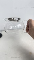 Vente en gros de théière en verre de 20oz Ensemble résistant à la chaleur Service à café et thé Théière en verre Théière en verre avec infuseur en acier inoxydable
