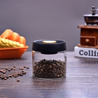 Pot en verre à haute teneur en borosilicate clair grain de café grand pot de stockage en verre bocal en verre à large bouche étanche à l'air sous vide